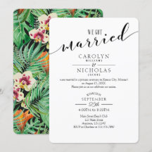 Nous Avons Marié Floral Tropical Wedding Party
