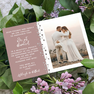Invitation Nous avons marié Parties scintillant Coeur Photo R