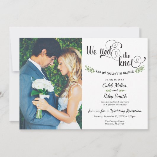 Invitation Nous avons noué le mariage Réception de mariage (Devant)