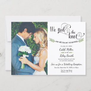 Invitation Nous avons noué le mariage Réception de mariage
