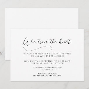 Invitation Nous avons noué le nœud Annonce calligraphiée élég