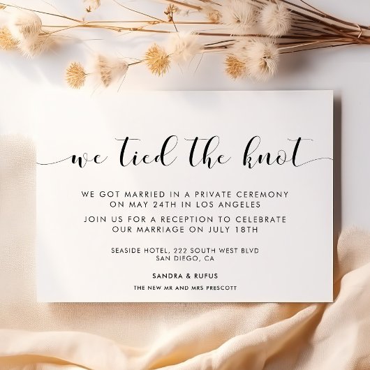 Invitation Nous avons noué le nœud Annonce élégante