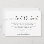 Invitation Nous avons noué le nœud Annonce élégante (Devant)