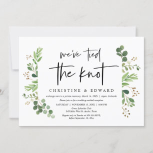 Invitation Nous avons noué le nœud, célébration de l'élopemen