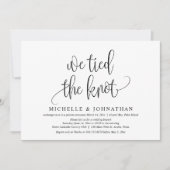 Invitation Nous avons noué le nœud, Célébration de Mariage en (Devant)