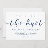 Invitation Nous avons noué le nœud, dîner de mariage en fuite (Devant)