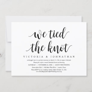 Invitation Nous avons noué le nœud, dîner d'élopement de mari