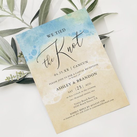 Invitation Nous avons noué le nœud Elopement de plage