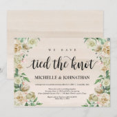 Invitation Nous avons noué le nœud, Elopement Reception invit (Devant / Derrière)