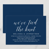 Invitation Nous avons noué le nœud, Fête de Mariage en Intime (Devant / Derrière)