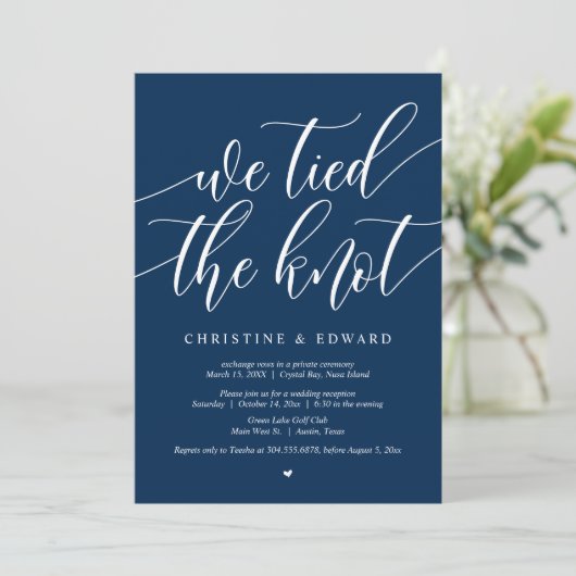 Invitation Nous avons noué le nœud, Fête d'élopement de maria (Debout devant)