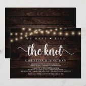 Invitation Nous avons noué le nœud, Fête d'élopement rustique (Devant / Derrière)