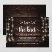 Invitation Nous avons noué le nœud, Mariage Rustique, Fuite e (Devant / Derrière)