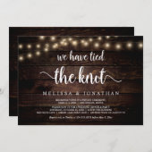 Invitation Nous avons noué le nœud, Mariage Rustique, Fuite e (Devant / Derrière)