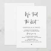 Invitation Nous avons noué le nœud, Noir, Mariage en Elopemen (Devant / Derrière)