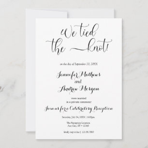 Invitation Nous avons noué le nœud   Réception de mariage déc