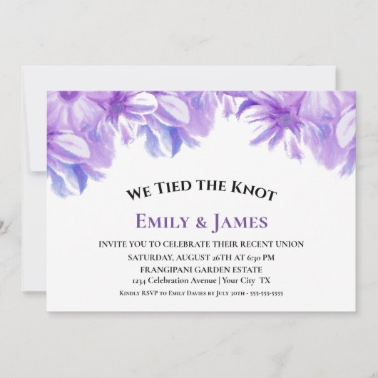 Invitation Nous avons noué le nœud Réception de mariage flora (Devant)