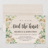 Invitation Nous avons noué le nœud, Réception de mariage inti (Devant / Derrière)