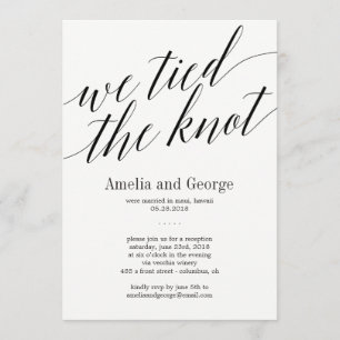 Invitation Nous avons noué le nœud Réception de mariage moder