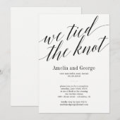 Invitation Nous avons noué le nœud Réception de mariage Scrip (Devant / Derrière)