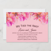 Invitation Nous avons noué le nœud rose floral Réception de m (Devant)