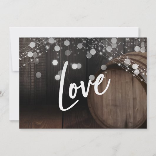 Invitation Nous avons noué le nœud Tonneau en bois & Lumières (Dos)