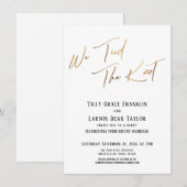 Invitation Nous avons noué le nœud Typographie élégante en or (Devant / Derrière)