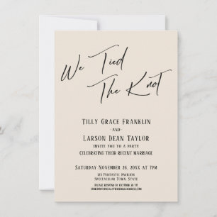 Invitation Nous avons noué le nœud Typographie simple et élég