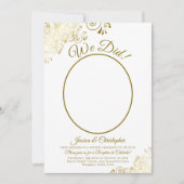 Invitation Nous avons réussi ! Réception de mariage Gold & Wh (Devant)
