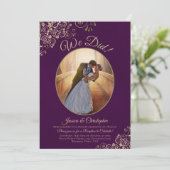 Invitation Nous avons réussi ! Réception de mariage Violet Pr (Debout devant)