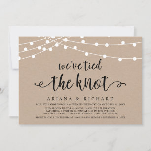 Invitation Nous avons uni nos vies, Fête de Mariage en Intime