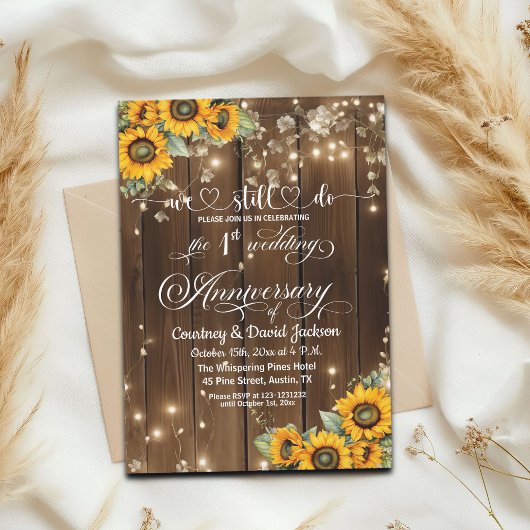 Invitation Nous Continuons À Faire 1Er Anniversaire Mariage L