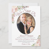 Invitation Nous Continuons À Faire Blush Rose Floral & Photo  (Devant)