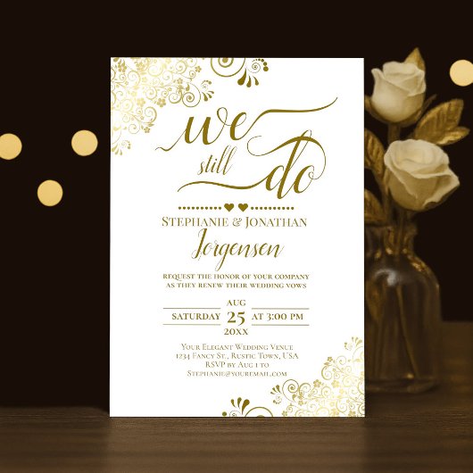 Invitation Nous Continuons À Faire De L'Élégant Renouveau Vow