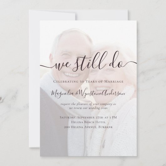 Invitation Nous Continuons À Faire Photo QR Code Vow Renouvel (Devant)