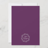 Invitation Nous Continuons À Faire Plum Purple Argent Mariage (Dos)