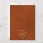 Invitation Nous Continuons À Rust Orange & Gold Mariage Vow R (Dos)