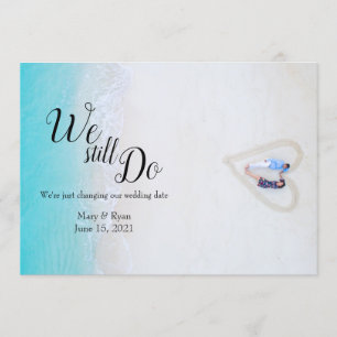 Invitation Nous continuons   Report de mariage Mise à jour si