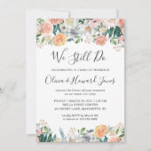 Invitation Nous Continuons Vow Renouvellement Élégant Rose Ja (Devant)