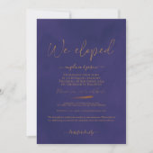 Invitation Nous Eloped Gold et Purple Mariage élégant (Devant)