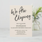 Invitation Nous Eloping Cream Décontracté Post Wedding Party (Debout devant)