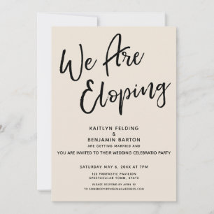 Invitation Nous Eloping Cream Décontracté Post Wedding Party