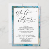 Invitation Nous Elopons Réception Turquoise & Gold Enk Seulem (Devant)
