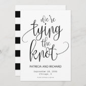 Invitation Nous essayons le noeud enregistrer la date non pho (Devant / Derrière)