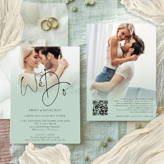Invitation Nous faisons 2 superposition photo Script QR Code