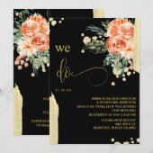 Invitation *~* NOUS FAISONS AR15 - Rose Rose Floral RSVP QR M (Devant / Derrière)