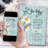 Invitation Nous faisons Bbq Daisy et Couples en bois côtier D