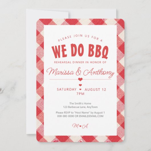 Invitation NOUS FAISONS BBQ repas de répétition décontracté v (Devant)