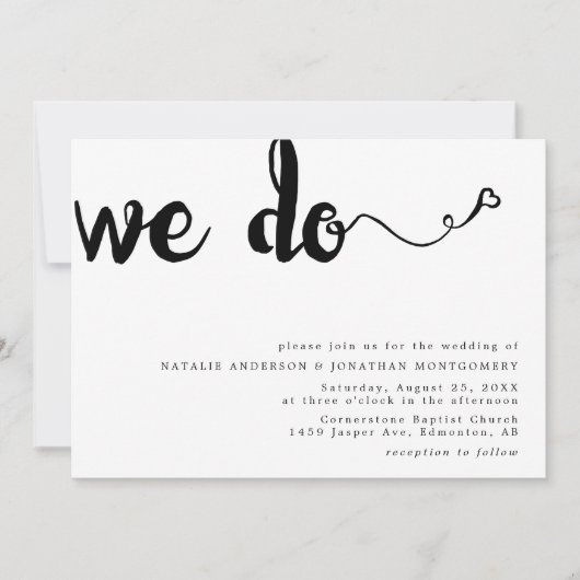 Invitation Nous faisons calligraphie lettrage main minimalist (Devant)