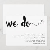 Invitation Nous faisons calligraphie lettrage main minimalist (Devant / Derrière)
